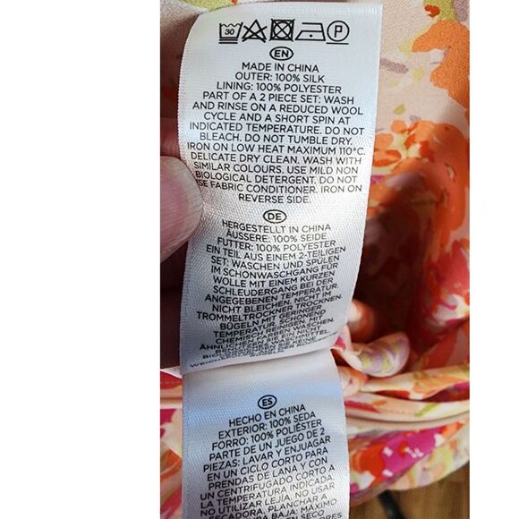 Hobbs London Floral Watercolor Sheer Silk Dress Sz 6 - Picture 8 of 8